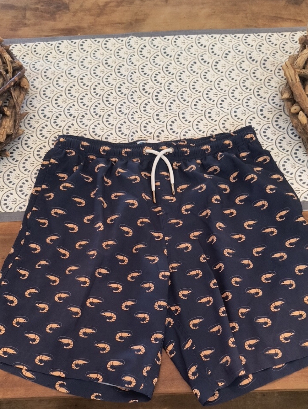 Beemies Navy And Golden Shrimp Mens Swimsuit